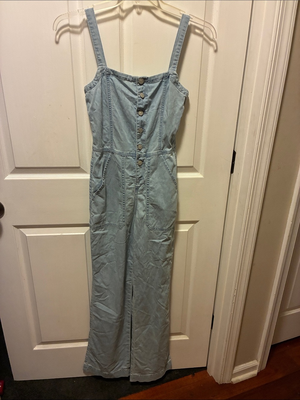 Idyllwind by Miranda Lambert light Blue Denim Jumpsuit w/Button Front-side pocke
